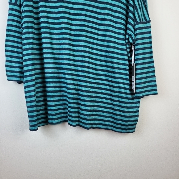 Nordstrom Signature 100% Linen Striped top tee Size XL NWT - Picture 4 of 6